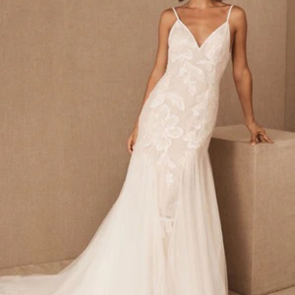 BHLDN Ivory/Blush Wedding Dress Willowby Holden Gown